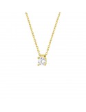 Claw set solitaire diamond necklace in 18 K gold