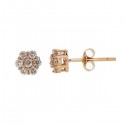 Multi-stone cluster diamond earrings in 18 K gold