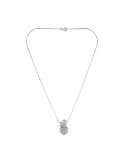 Two hearts pave set necklet in silver 925/1000