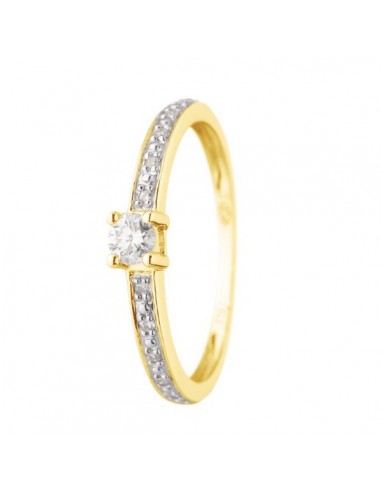Sided solitaire diamond ring in 18 K gold