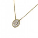 CNC set round shape diamond necklace in 18 K gold