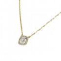 CNC set square shape diamond necklace in 18 K gold