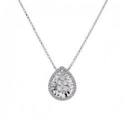 CNC set pear shape diamond necklace in 18 K gold