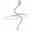 Snake shape ring pave set diamonds in 9 K gold