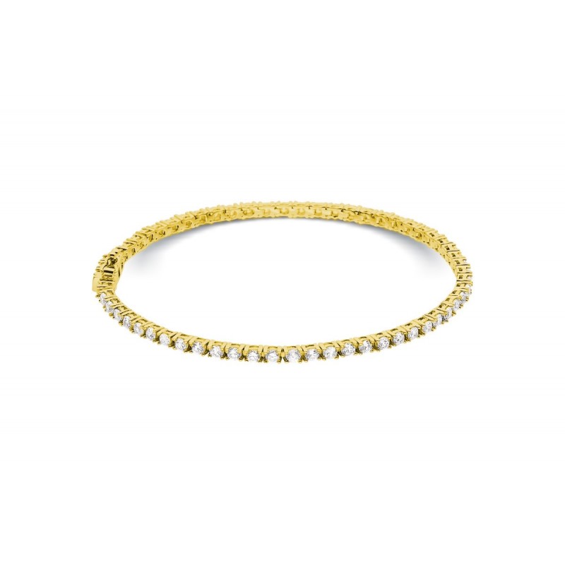 Diamond tennis bracelet, claw setting in 18 K gold