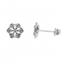 Flower shape diamond earrings in 18 K gold