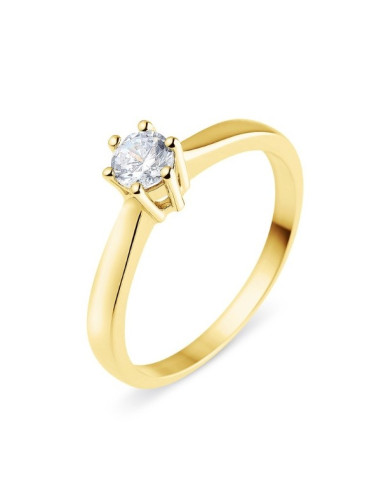 Classic claw set diamond solitaire ring in 18 K gold