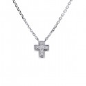 Small diamond cross necklet in 9 K gold