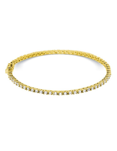 Diamond tennis bracelet, claw setting in 18 K gold