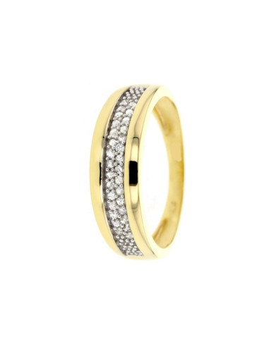 Pave set diamond ring in 18 K gold