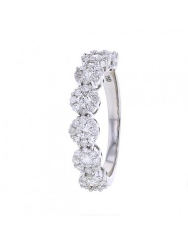 Multi-stone diamond wedding ring in 18 K gold