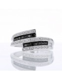 Contrasting pave set ring black and white diamonds in 9 K gold