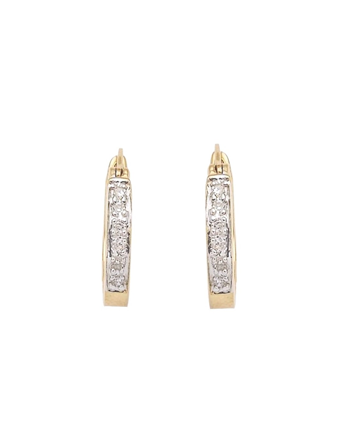 Hoops earrings Classic pave set diamond hoops in 18 K gold