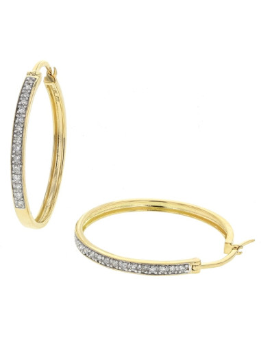 Classic pave set diamond hoops in 18 K gold