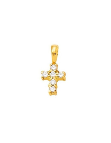 Diamond cross pendant in 18 K gold