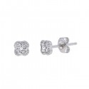 Diamond set clover earrings in 18 K gold