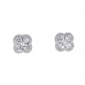 Diamond set clover earrings in 18 K gold