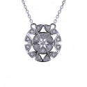 Open circle pave set diamond necklace in 18 K gold