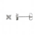 Diamond set clover earrings in 9 K gold