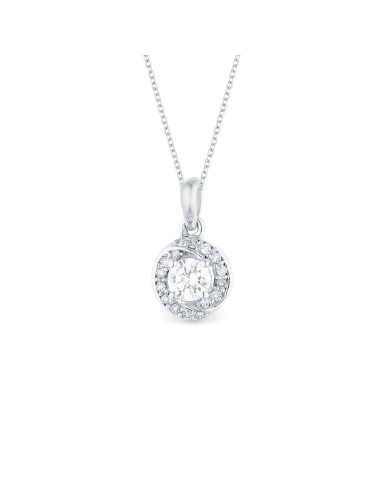 Diamond sided solitaire pendant in 18 K gold