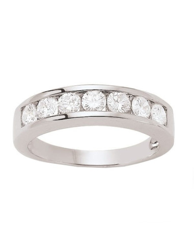 Channel set diamond wedding ring in 18 K gold