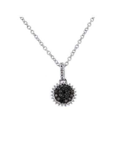 Pendentif chou diamants diamants diamants noirs  en or blanc