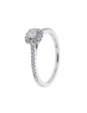 Diamond engagement ring in white gold - 18 K gold: 2.40 Gr