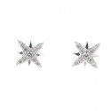Star shape diamond earrings in 9 K gold