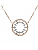 Byzantine style round shape with diamonds necklace in 9 K gold