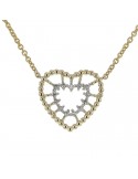 Byzantine style heart shape with diamonds necklace in 9 K gold