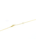 Three stone bezel-set diamond necklace in 18 K gold