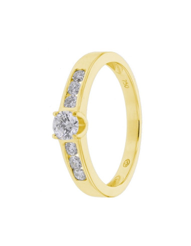 Diamond engagement ring in yellow gold - 18 K gold: 2.80 Gr