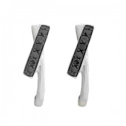 Bo paves noirs dn 0,18 ct en or blanc