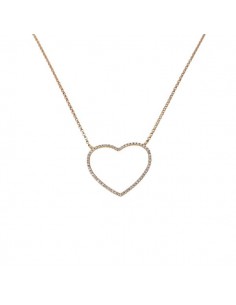 Diamond necklace in rose gold - 18 K gold: 2.74 Gr