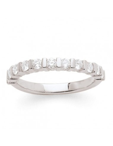 Diamond wedding ring in white gold - 18 K gold: 3.50 Gr