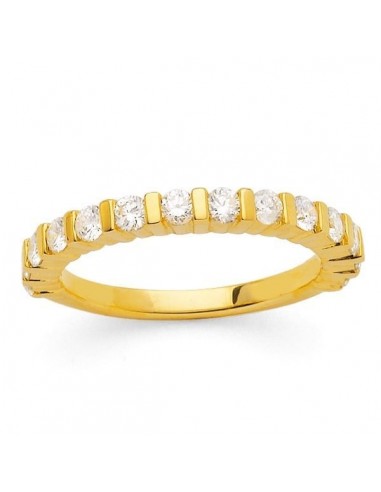 Diamond wedding ring in yellow gold - 18 K gold: 3.90 Gr