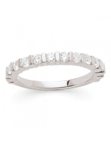 Diamond wedding ring in white gold - 18 K gold: 3.90 Gr