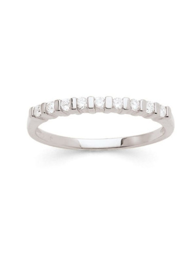 Diamond wedding ring in white gold - 18 K gold: 2.00 Gr