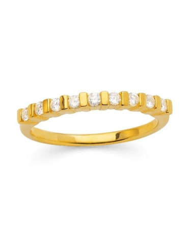 Diamond wedding ring in yellow gold - 18 K gold: 2.50 Gr