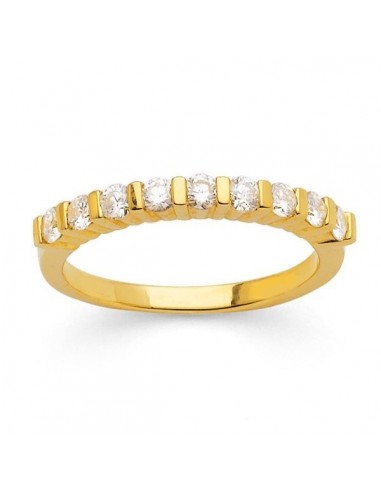 Diamond wedding ring in yellow gold - 18 K gold: 2.90 Gr