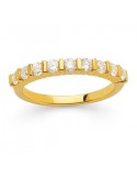 Diamond wedding ring in yellow gold - 18 K gold: 3.40 Gr