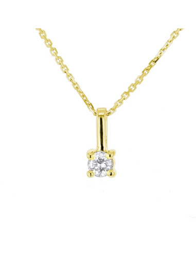 Collier clou diamant monté sur quatre griffes  en or jaune