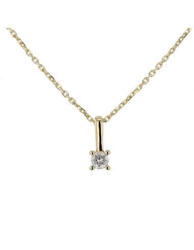 Diamond necklace in yellow gold - 18 K gold: 1.84 Gr