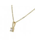 Diamond necklace in yellow gold - 18 K gold: 1.84 Gr