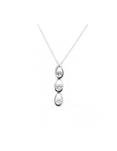 Diamond necklace in white gold - 18 K gold: 3.00 Gr