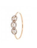 Diamond ring in rose gold - 18 K gold: 0.91 Gr