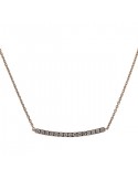 Diamond necklace in rose gold - 18 K gold: 2.55 Gr