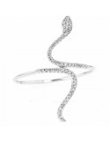 Snake shape ring pave set diamonds in 18 K gold