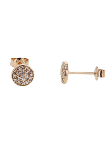 Diamond earrings in rose gold - 18 K gold: 1.00 Gr