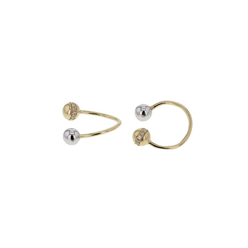 Diamond earrings in yellow gold - 18 K gold: 2.09 Gr